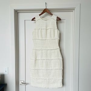 J Crew Ivory Tweed Midi Dress - New with Tags!